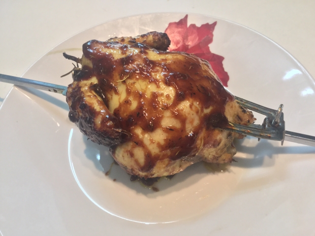 Hen on rotiserry